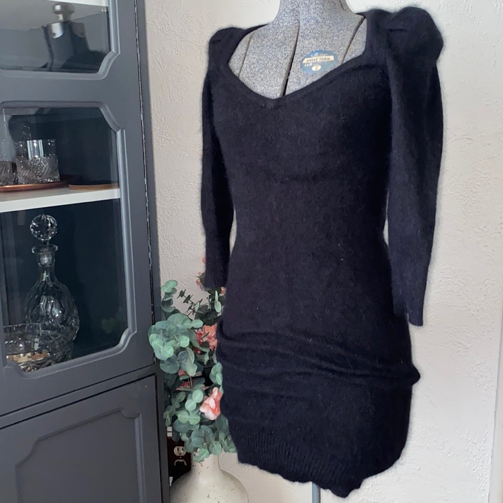 Moda international angora, long sleeve dress